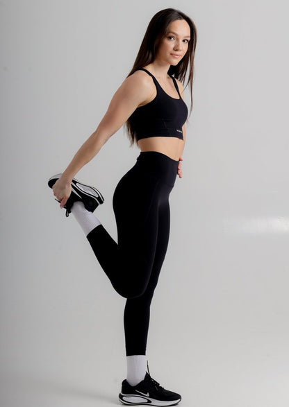 High Waist Active Leggings with Pockets - Sculpting Performance Fabric for Gym & Yoga - Allen - Fitness