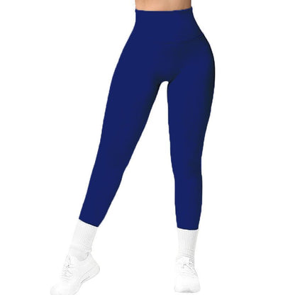 High Waist Seamless Leggings Threaded Knitted Fitness Pants Solid Women's Slimming Sports Yoga Pants Elastic Running Sport Leggings - Allen - Fitness