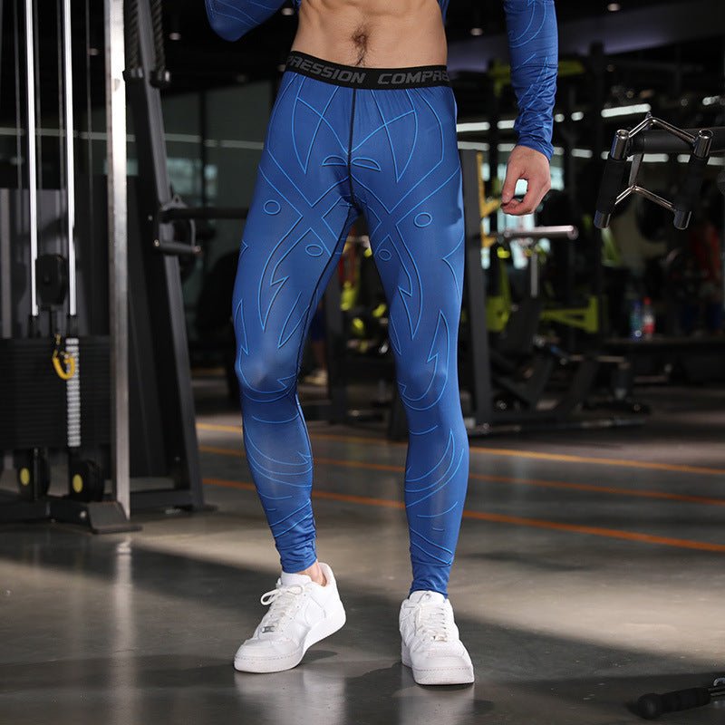 High-Performance Running Tights for Men - Compression Leggings, Moisture-Wicking, Multiple Sizes Available.