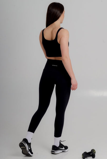 Incl.usiveinc Black Sports Bra - High Support, Breathable Fabric for Medium to High Impact Workouts - Allen - Fitness