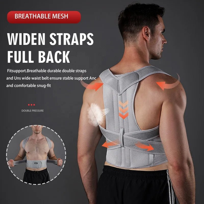 JINGBA Corrector Back Brace for Men and Women Straightener for Spine Support - Allen - Fitness