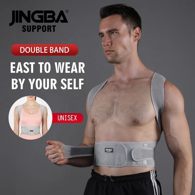 JINGBA Corrector Back Brace for Men and Women Straightener for Spine Support - Allen - Fitness