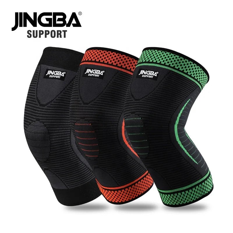 JINGBA High Compression Knee Support Bandage - Unisex, Breathable Protection for Running - Allen - Fitness