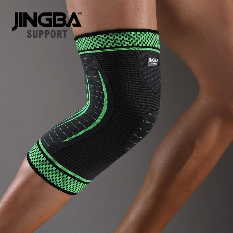 JINGBA High Compression Knee Support Bandage - Unisex, Breathable Protection for Running - Allen - Fitness