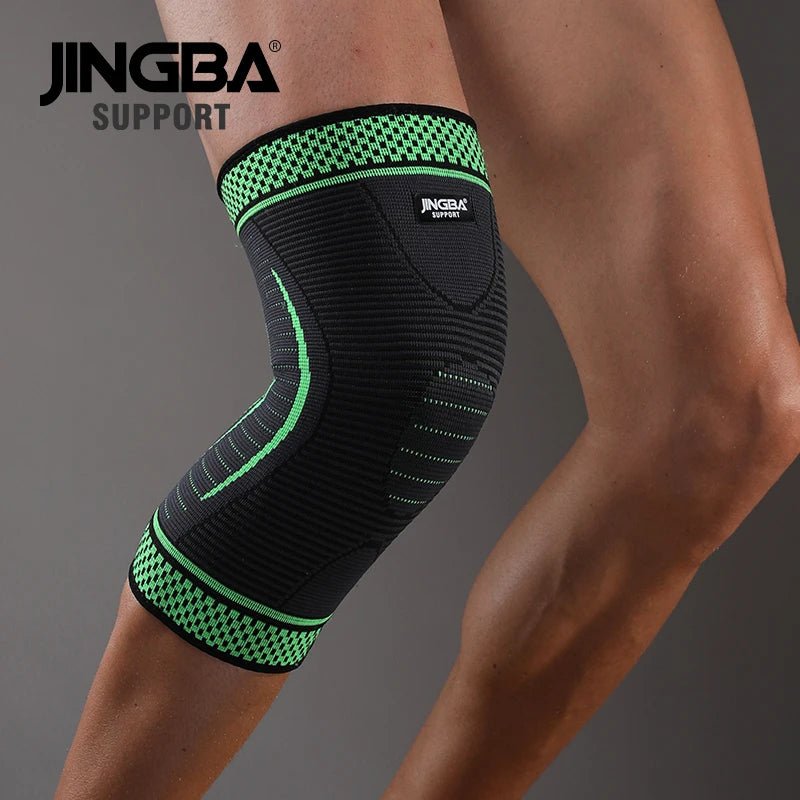 JINGBA High Compression Knee Support Bandage - Unisex, Breathable Protection for Running - Allen - Fitness