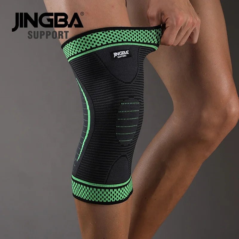 JINGBA High Compression Knee Support Bandage - Unisex, Breathable Protection for Running - Allen - Fitness