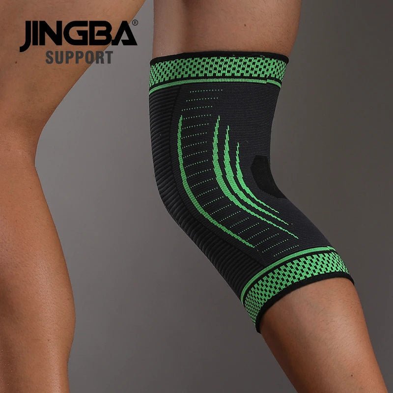 JINGBA High Compression Knee Support Bandage - Unisex, Breathable Protection for Running - Allen - Fitness