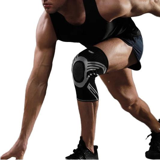 JINGBA Unisex Knee Support Compression Sleeve with Silicone for Running - Allen - Fitness