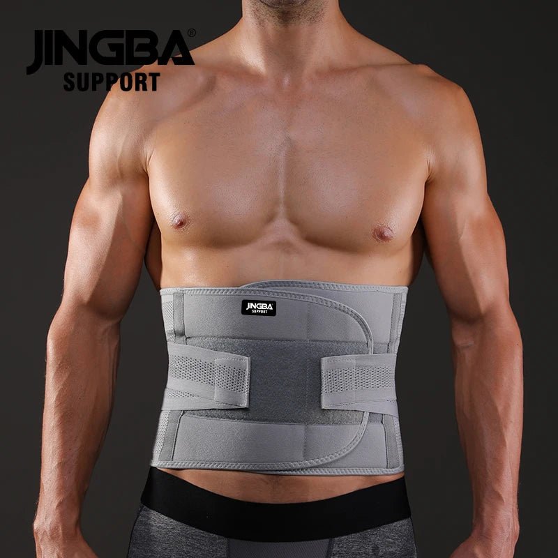 JINGBA Waist Trainer Trimmer Belt with Double Straps for Bodybuilding Training - Allen - Fitness
