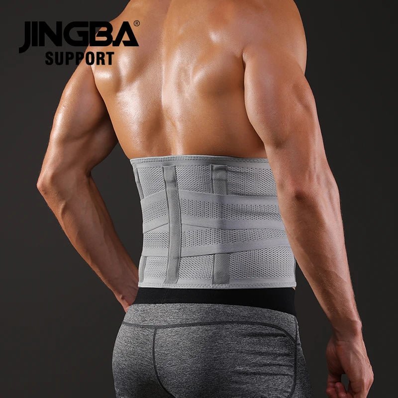 JINGBA Waist Trainer Trimmer Belt with Double Straps for Bodybuilding Training - Allen - Fitness