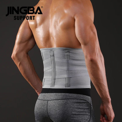 JINGBA Waist Trainer Trimmer Belt with Double Straps for Bodybuilding Training - Allen - Fitness