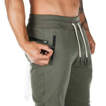 Jogger Pants, Gym Sweat Trousers Side Zipper Pockets Slim Fit Trousers for Men - Allen - Fitness
