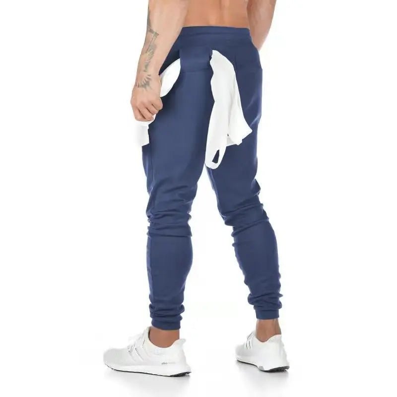 Jogger Pants, Gym Sweat Trousers Side Zipper Pockets Slim Fit Trousers for Men - Allen - Fitness