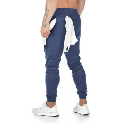 Jogger Pants, Gym Sweat Trousers Side Zipper Pockets Slim Fit Trousers for Men - Allen - Fitness