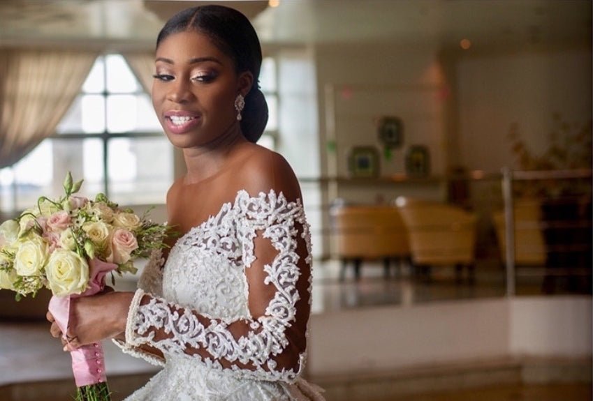 Lace Wedding Dress with Pearl Detail - Sizes 2-16, Elegant Bridal Gown in White.
