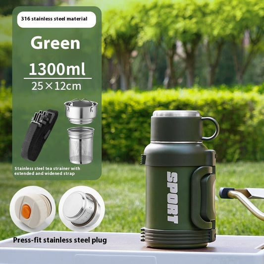 Large Capacity Stainless Steel Thermos Cup - Insulated 1300ML to 4000ML for Outdoor Use.