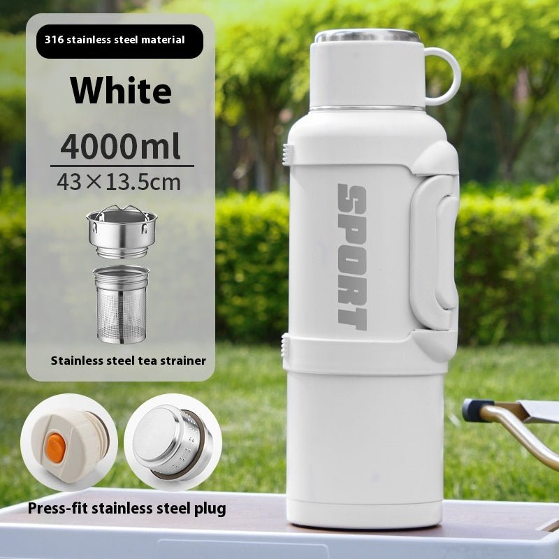 Large Capacity Stainless Steel Thermos Cup - Insulated 1300ML to 4000ML for Outdoor Use.