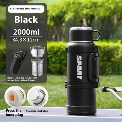 Large Capacity Stainless Steel Thermos Cup - Insulated 1300ML to 4000ML for Outdoor Use.