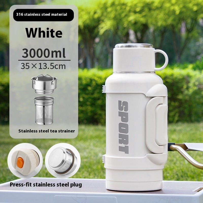 Large Capacity Stainless Steel Thermos Cup - Insulated 1300ML to 4000ML for Outdoor Use.