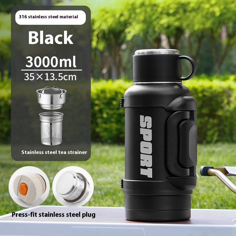 Large Capacity Stainless Steel Thermos Cup - Insulated 1300ML to 4000ML for Outdoor Use.