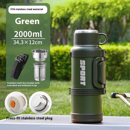 Large Capacity Stainless Steel Thermos Cup - Insulated 1300ML to 4000ML for Outdoor Use.