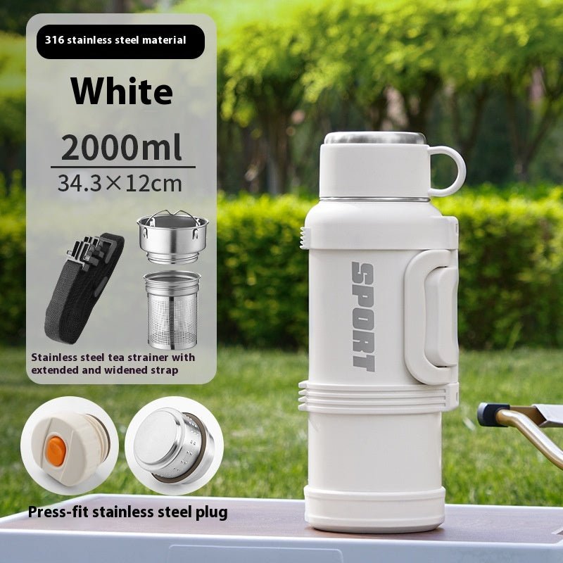 Large Capacity Stainless Steel Thermos Cup - Insulated 1300ML to 4000ML for Outdoor Use.