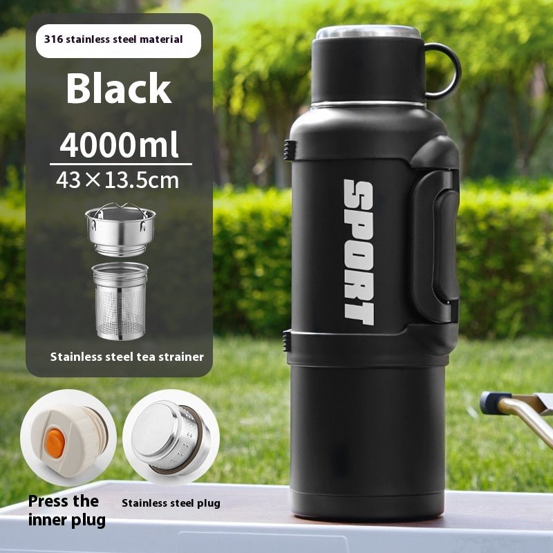 Large Capacity Stainless Steel Thermos Cup - Insulated 1300ML to 4000ML for Outdoor Use.