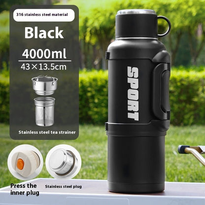 Large Capacity Stainless Steel Thermos Cup - Insulated 1300ML to 4000ML for Outdoor Use.