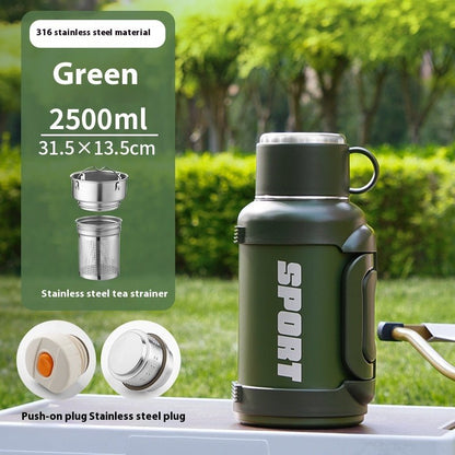 Large Capacity Stainless Steel Thermos Cup - Insulated 1300ML to 4000ML for Outdoor Use.