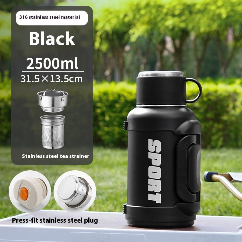 Large Capacity Stainless Steel Thermos Cup - Insulated 1300ML to 4000ML for Outdoor Use.