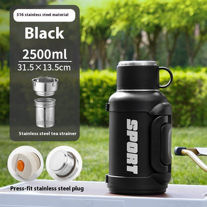 Large Capacity Stainless Steel Thermos Cup - Insulated 1300ML to 4000ML for Outdoor Use.