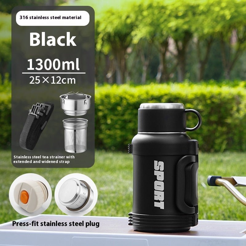 Large Capacity Stainless Steel Thermos Cup - Insulated 1300ML to 4000ML for Outdoor Use.