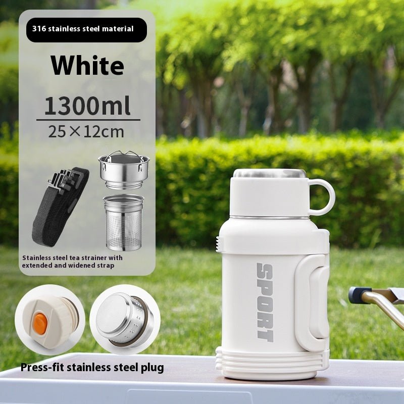 Large Capacity Stainless Steel Thermos Cup - Insulated 1300ML to 4000ML for Outdoor Use.