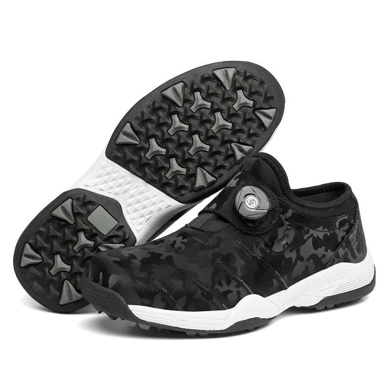 Leather Waterproof Golf Professional Winter Black Men's Golf Shoes for Men - Allen - Fitness