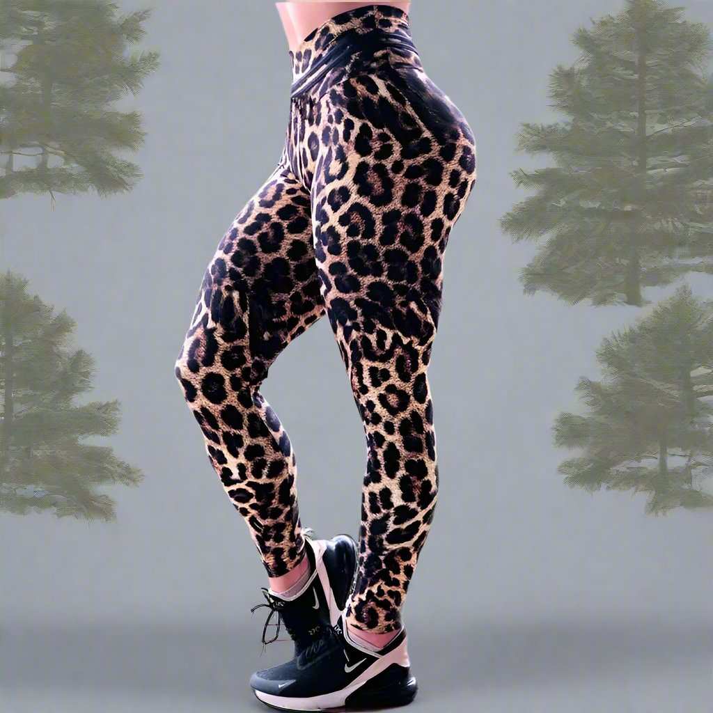 Leopard Print High Waist Yoga Leggings - Stylish & Comfortable - Allen - Fitness