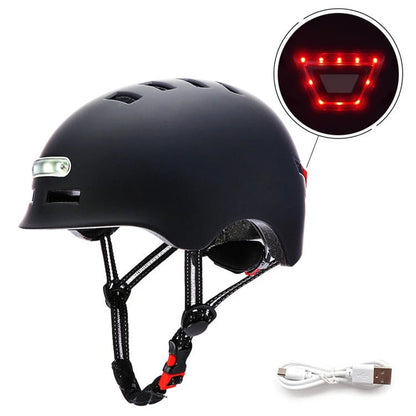 Lightweight Cycling Helmet With LED Lights, USB Rechargeable, Adjustable Fit & Ventilation - Allen - Fitness