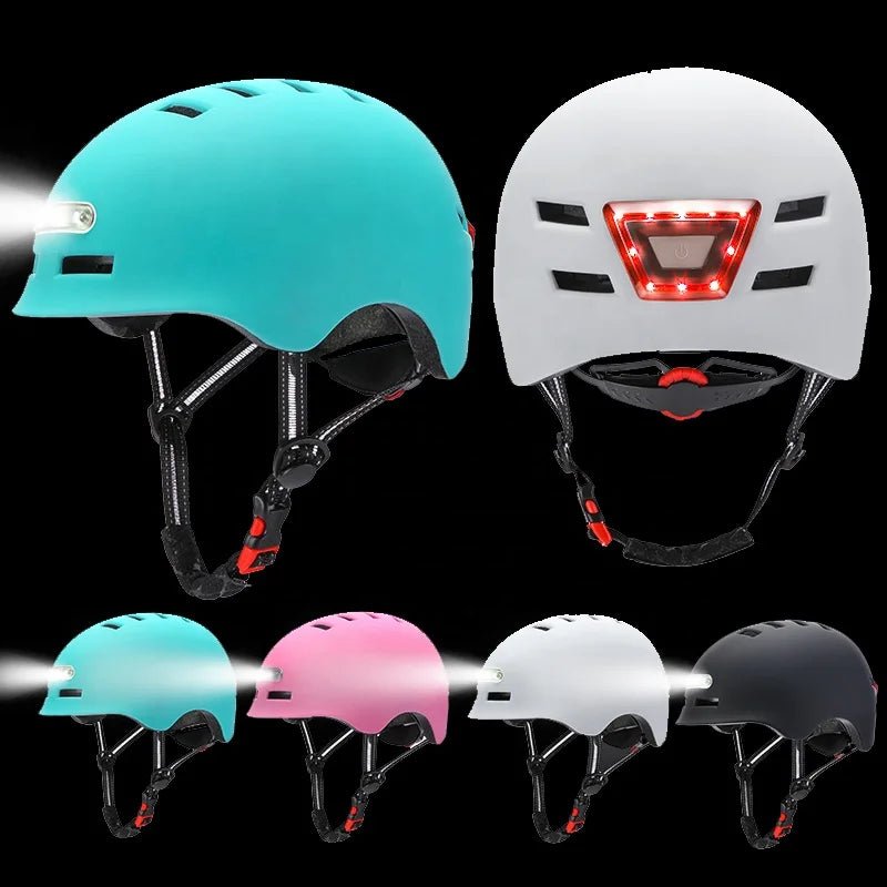 Lightweight Cycling Helmet With LED Lights, USB Rechargeable, Adjustable Fit & Ventilation - Allen - Fitness