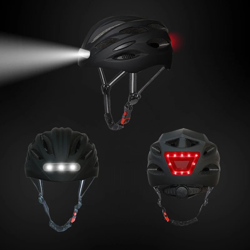Lightweight Cycling Helmet With LED Lights, USB Rechargeable, Adjustable Fit & Ventilation - Allen - Fitness