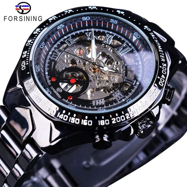 Luxury Waterproof Skeleton Watch for Men - Mechanical Hand Wind Design, Elegant Style - Allen - Fitness
