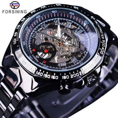 Luxury Waterproof Skeleton Watch for Men - Mechanical Hand Wind Design, Elegant Style - Allen - Fitness