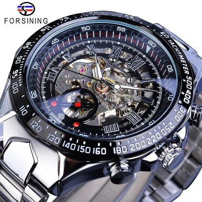 Luxury Waterproof Skeleton Watch for Men - Mechanical Hand Wind Design, Elegant Style - Allen - Fitness