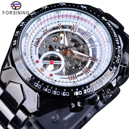 Luxury Waterproof Skeleton Watch for Men - Mechanical Hand Wind Design, Elegant Style - Allen - Fitness