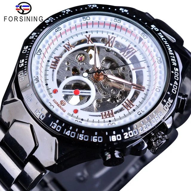 Luxury Waterproof Skeleton Watch for Men - Mechanical Hand Wind Design, Elegant Style - Allen - Fitness