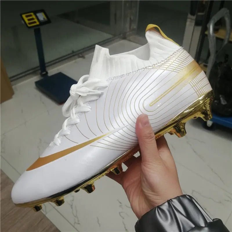 Men and Kids Football Boots Leather Cleats Training Soccer Shoes - Allen - Fitness