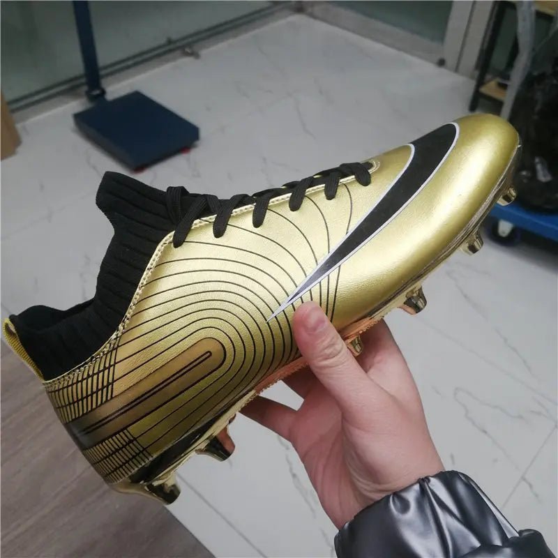 Men and Kids Football Boots Leather Cleats Training Soccer Shoes - Allen - Fitness