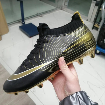 Men and Kids Football Boots Leather Cleats Training Soccer Shoes - Allen - Fitness