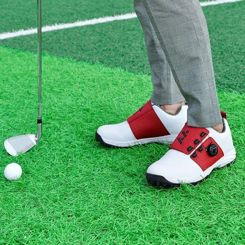 Men's Leather Non - slip Rotation Shoelace Professional Waterproof Golf Shoes - Allen - Fitness