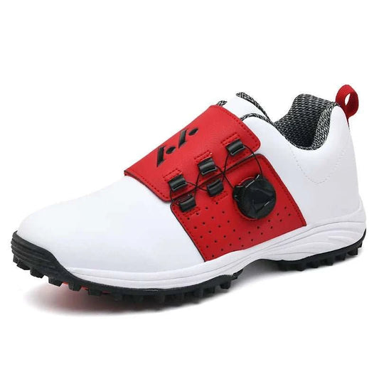 Men's Leather Non - slip Rotation Shoelace Professional Waterproof Golf Shoes - Allen - Fitness