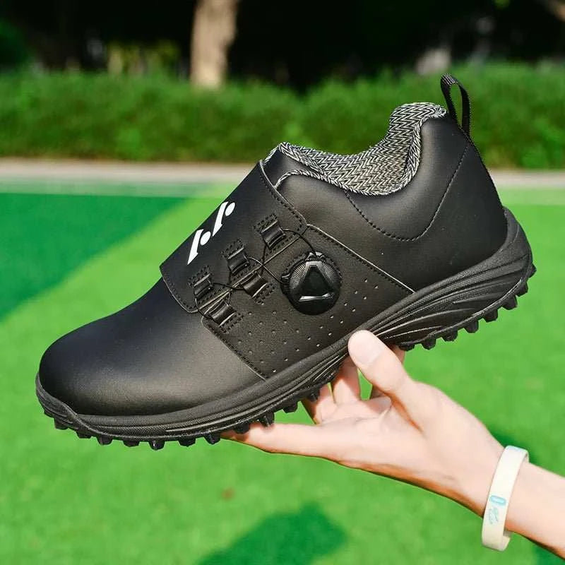 Men's Leather Non - slip Rotation Shoelace Professional Waterproof Golf Shoes - Allen - Fitness