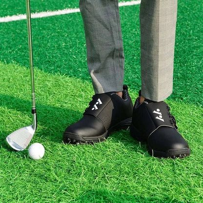 Men's Leather Non - slip Rotation Shoelace Professional Waterproof Golf Shoes - Allen - Fitness